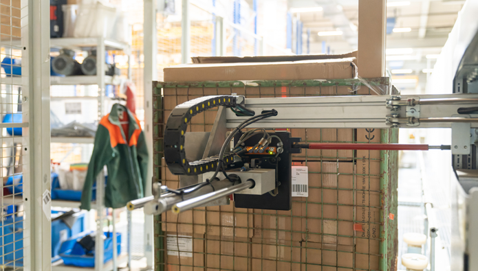 Palettenetikettierung im Logistikzentrum