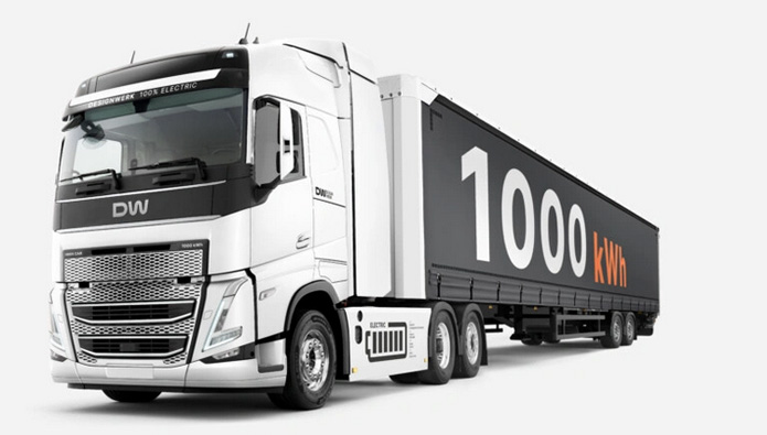 Designwerk: Elektro-Lkw mit 1000 Kilowatt-Batterie 